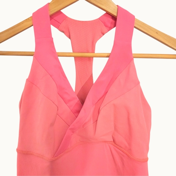 Lululemon Vintage Coral Pink Racerback Tank Top Size 6 Built-In Bra - Picture 3 of 6